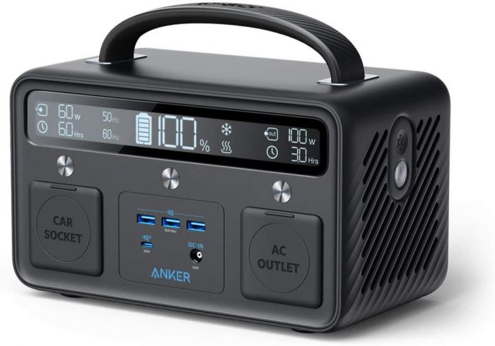 Anker Portable Power Station PowerHouse II 400, 300W/388.8Wh, 110V AC Outlet/60W USB-C Power Delivery Solar Generator for Camping Road Trips Emergency Power and More